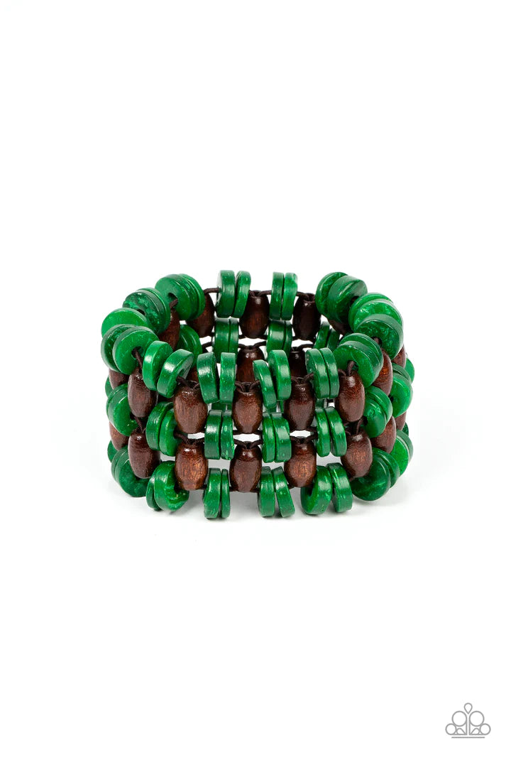 Galapagos Go-Getter - Green Wood Bracelet
