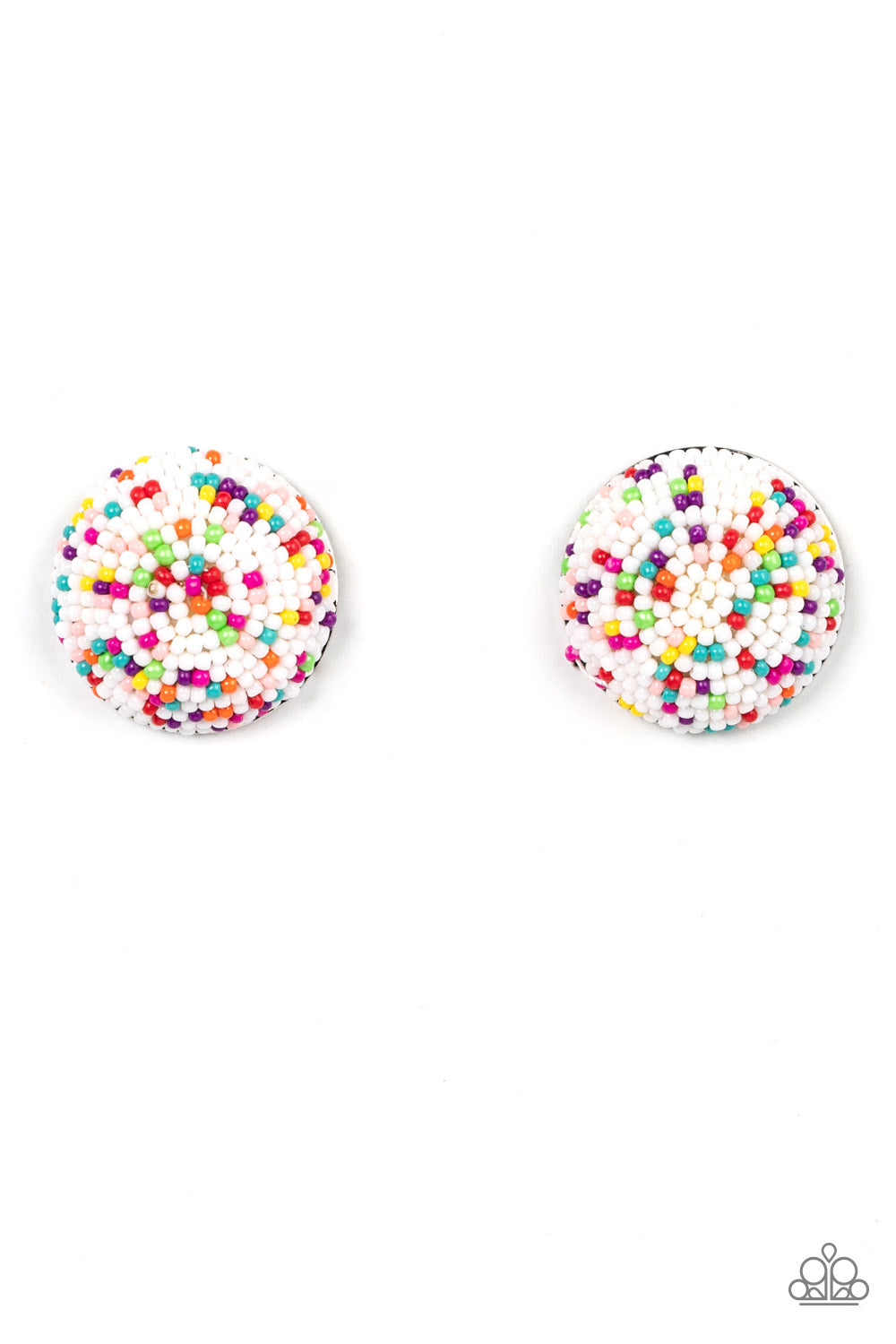 Kaleidoscope Sky - White Seed Bead Earring