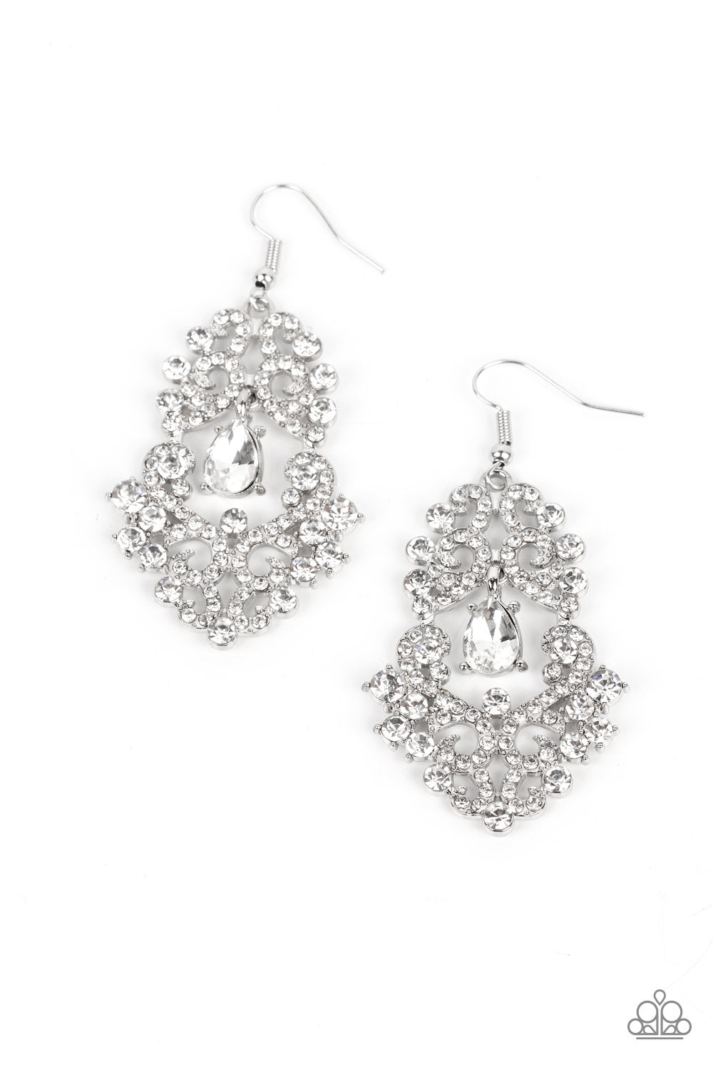 Sociable Sparkle - White Earring