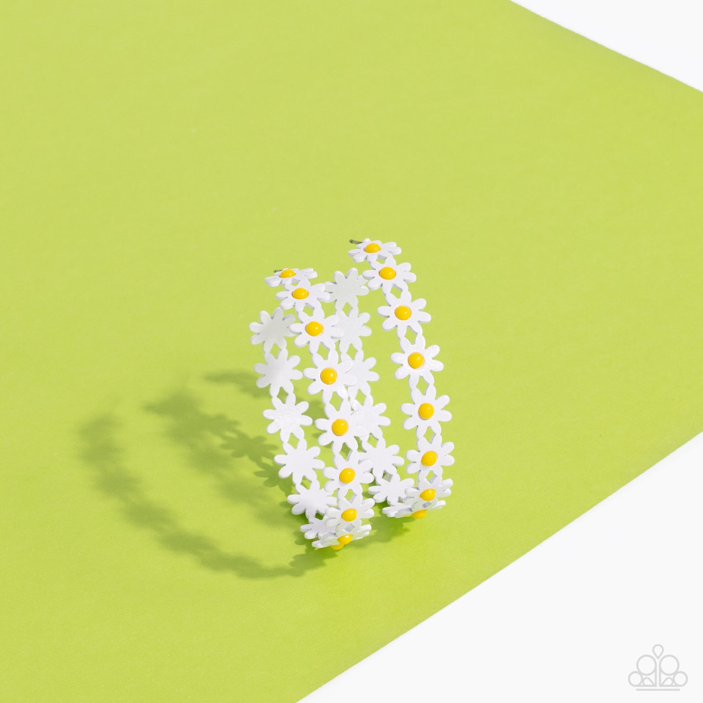 Daisy Disposition - White Hoop Earring