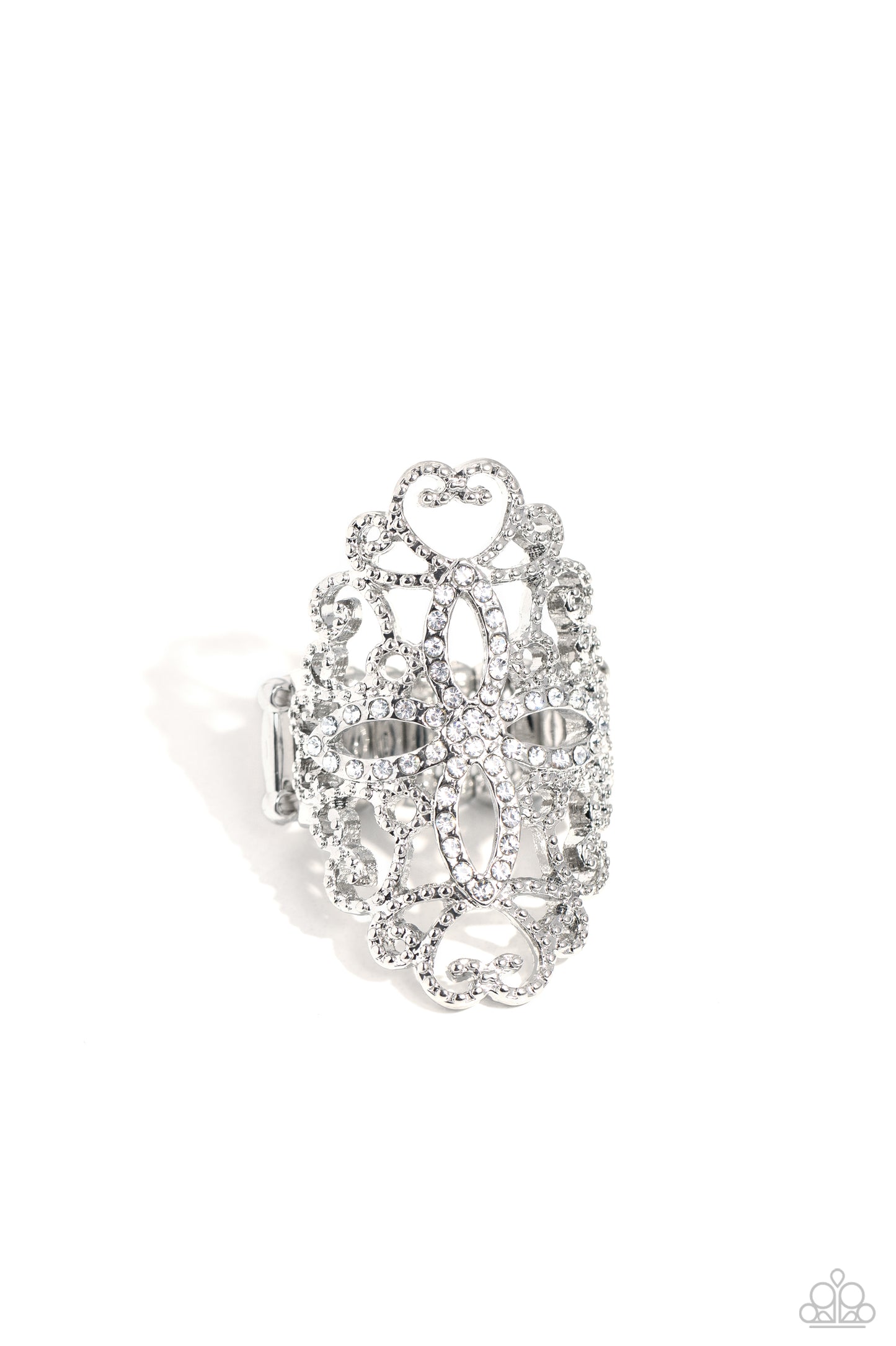 Fabulous Filigree - White Ring 0187