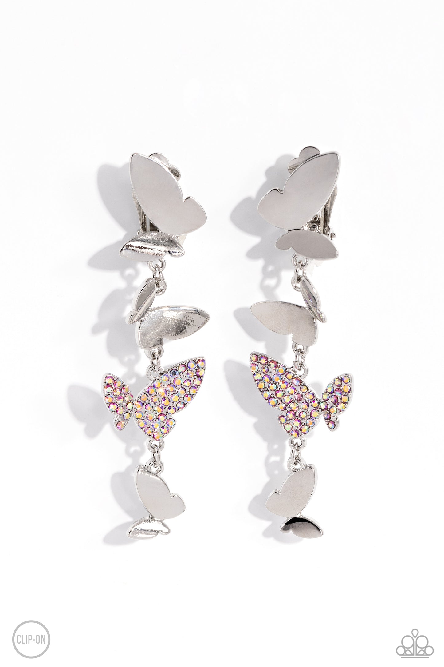 Flying Flashy - Pink Clip On Earring