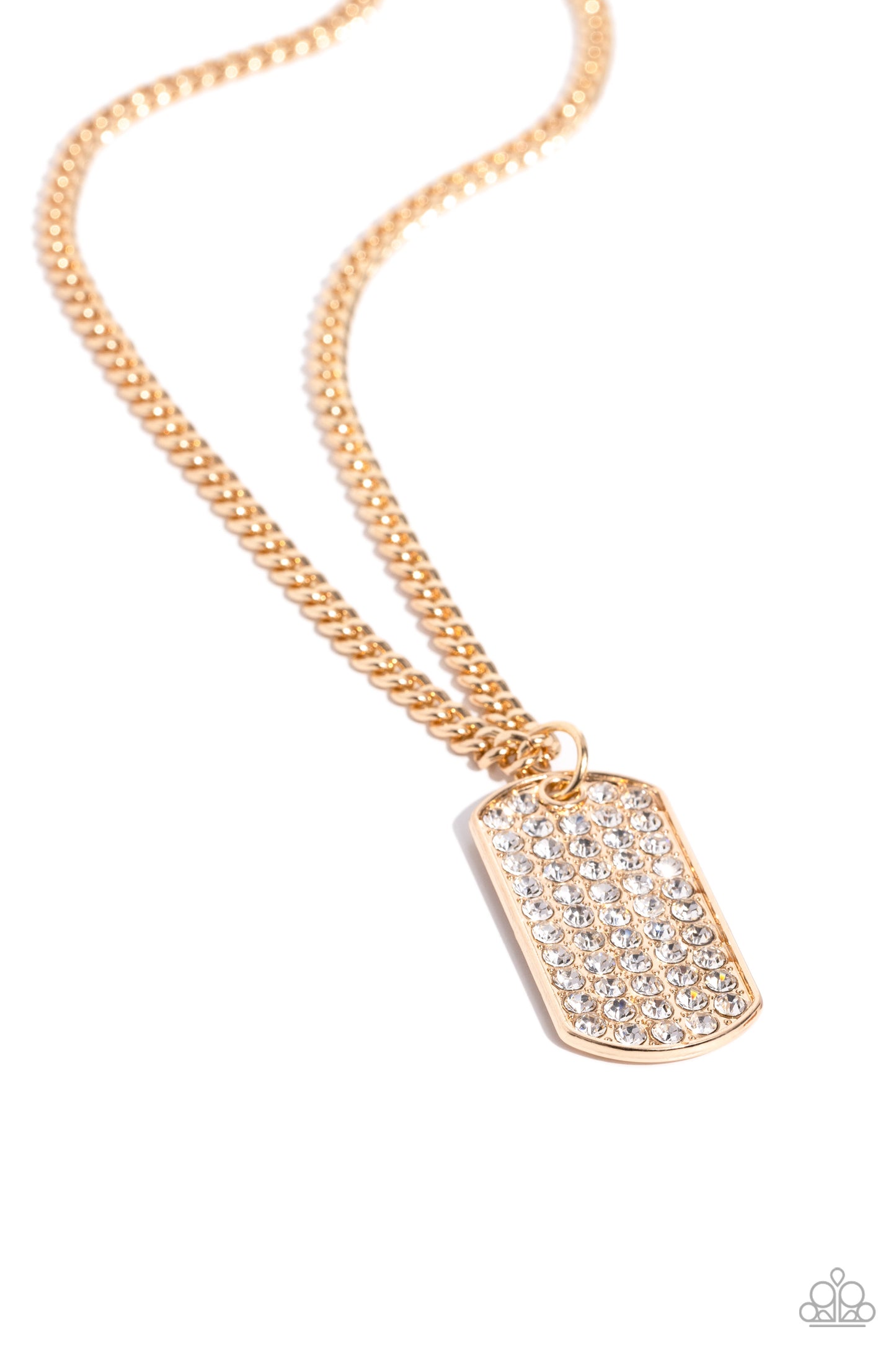 Glitzy Gauge - Gold Mens Necklace