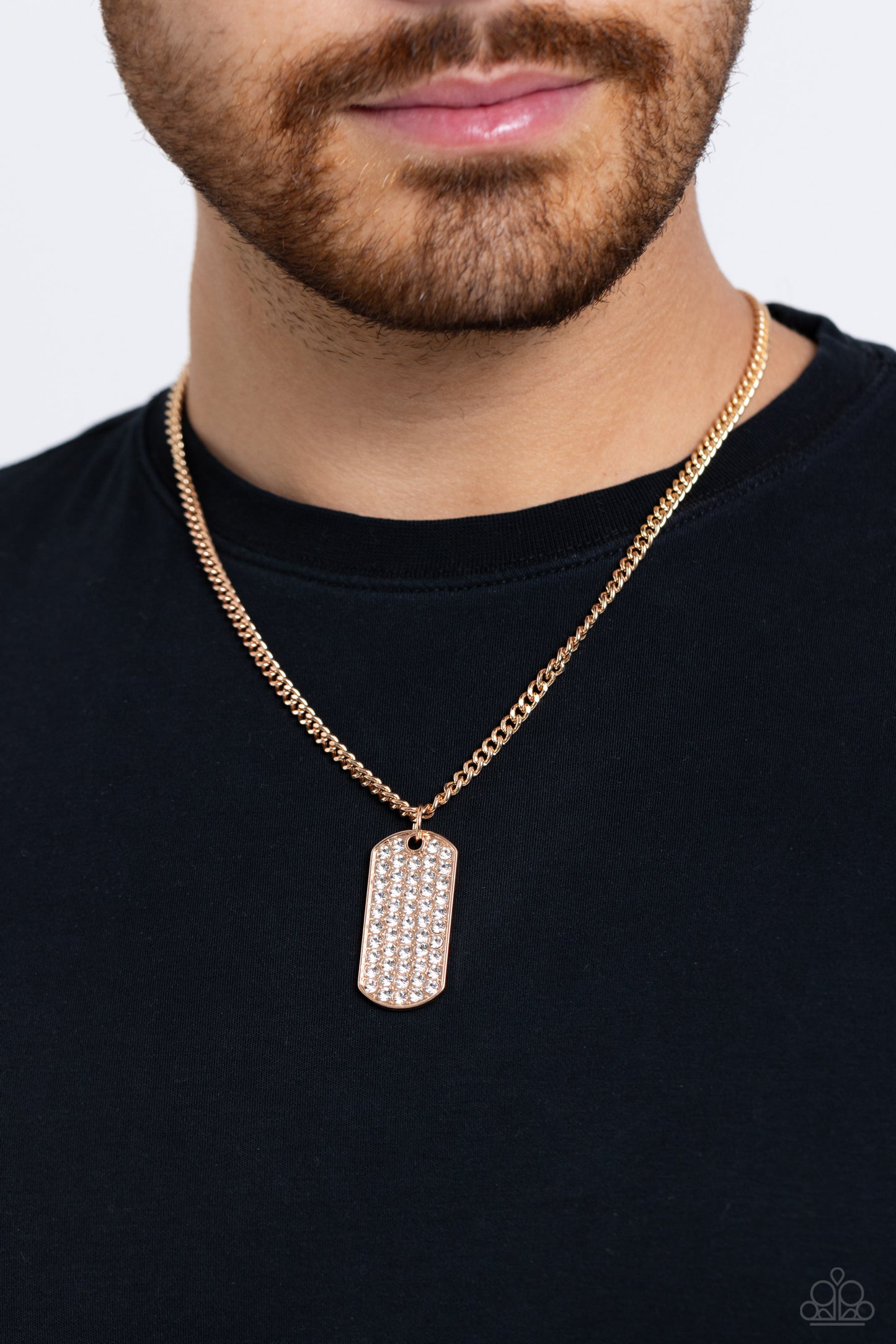 Glitzy Gauge - Gold Mens Necklace