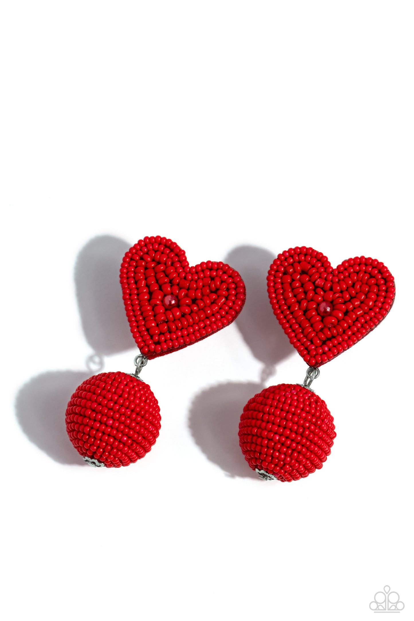Spherical Sweethearts - Red Seed Bead Earring