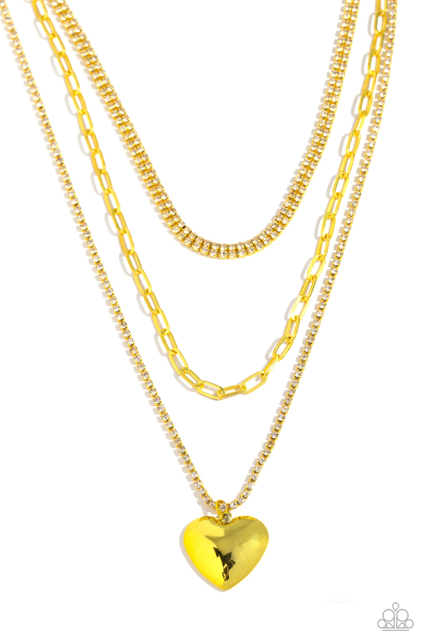 Caring Cascade - Yellow Necklace