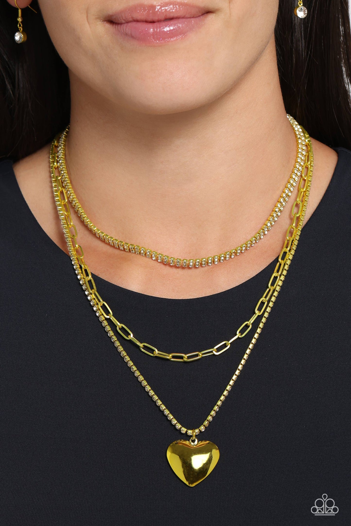 Caring Cascade - Yellow Necklace