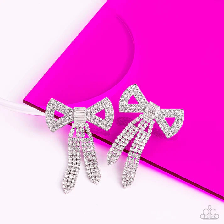 Just BOW With It - White Earring (LOP)