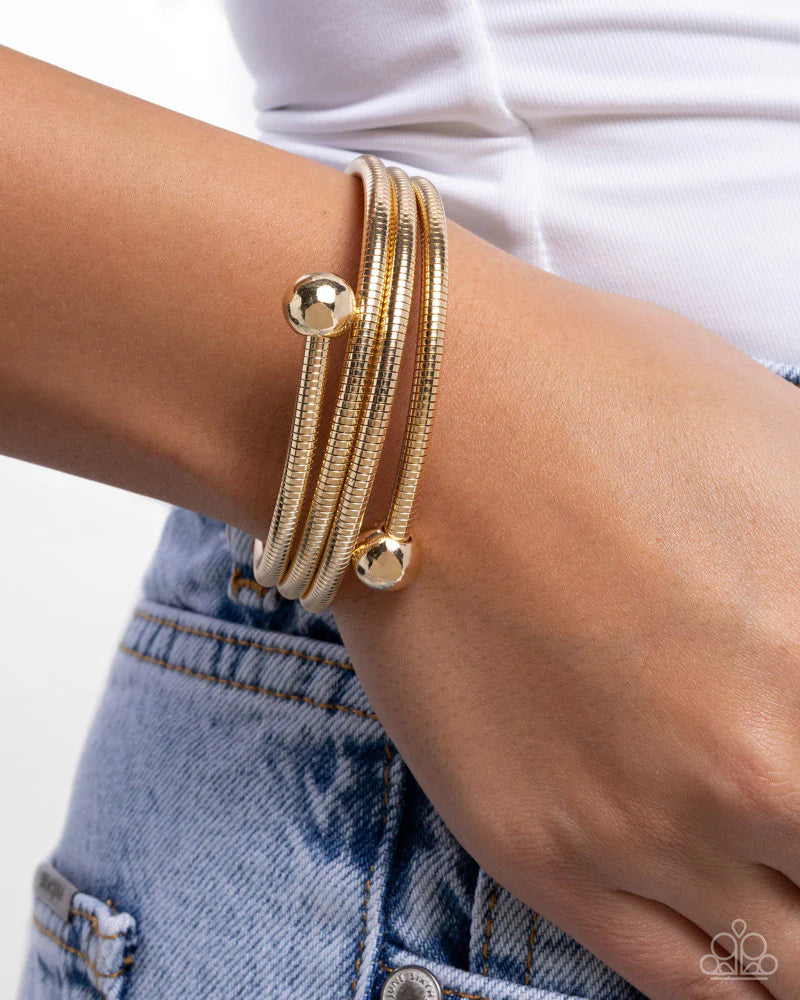 Calmly Coiled - Gold Coil Bracelet