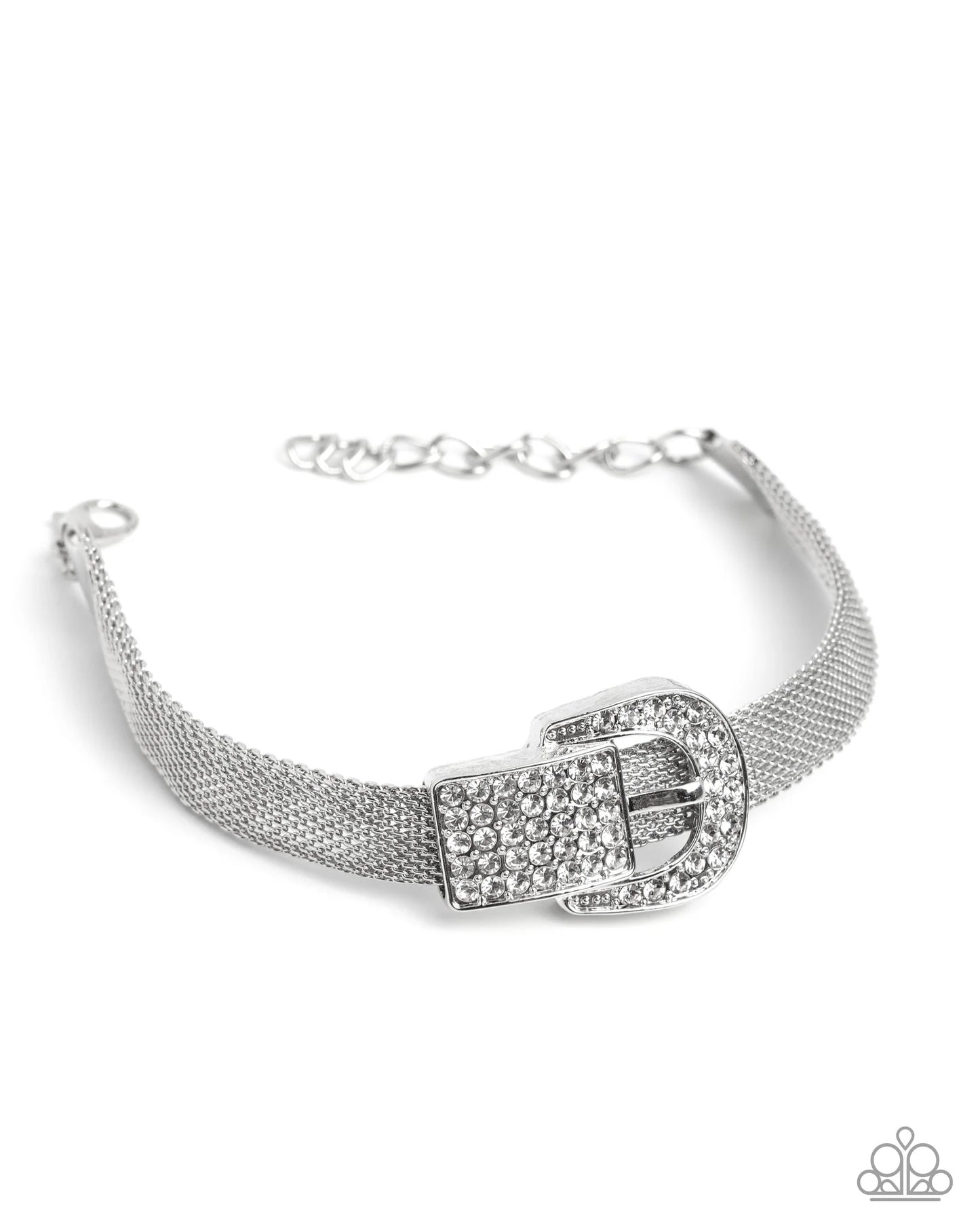 Boldly Buckled - White Bracelet (LOP-06-25)