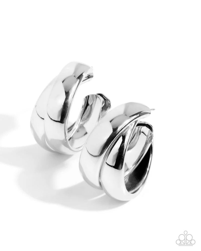 Restless Radiance - Silver Hoop Earring