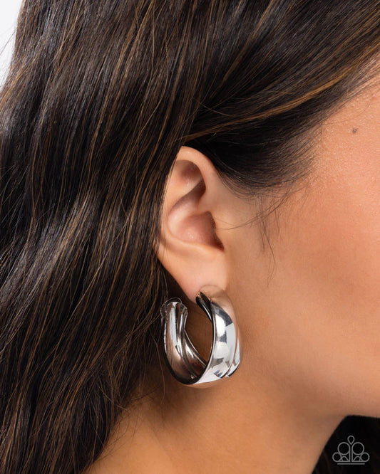 Restless Radiance - Silver Hoop Earring