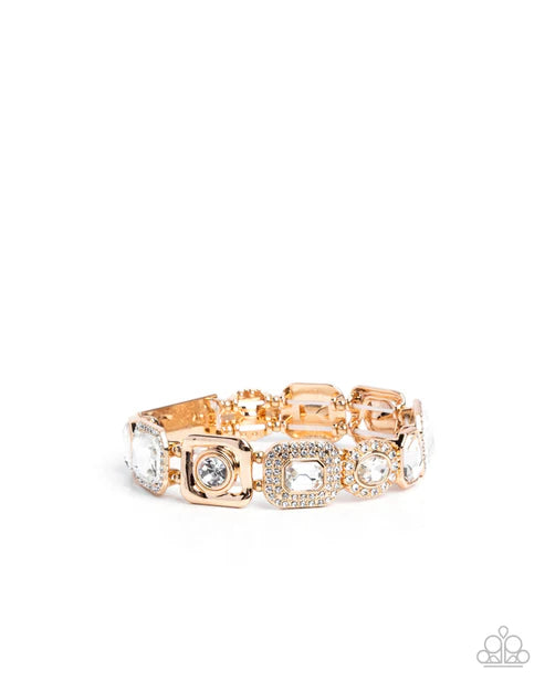 Striking Shimmer - Gold Bracelet