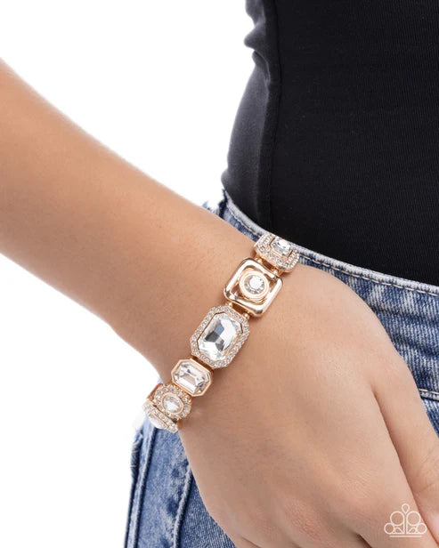 Striking Shimmer - Gold Bracelet
