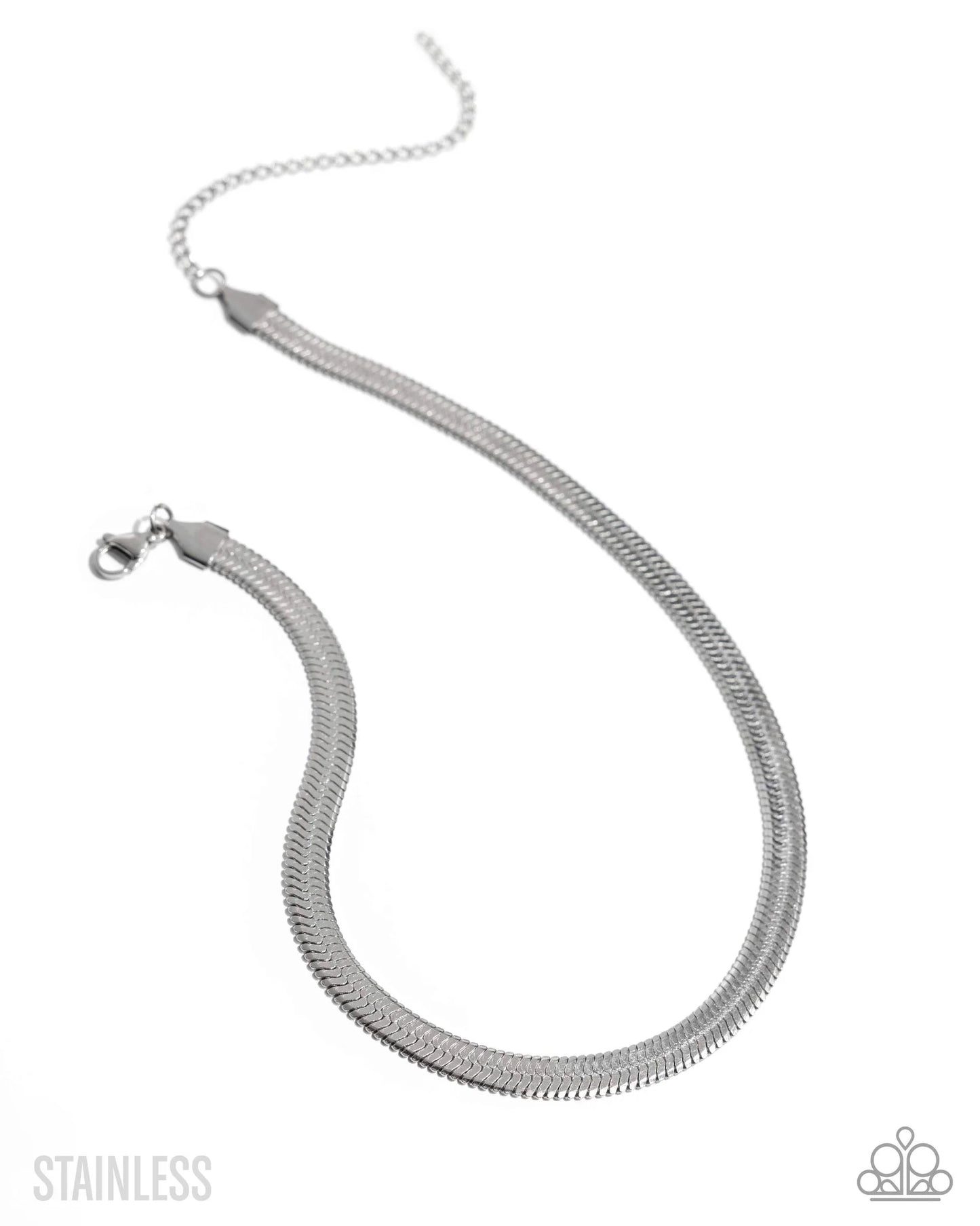 Herringbone Haute - Silver Choker Necklace (LOP-06-25)