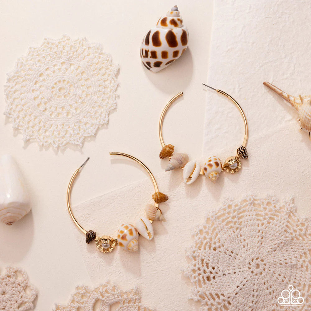Seashell Sonnet - Gold Hoop Earring (LOP-06-25)