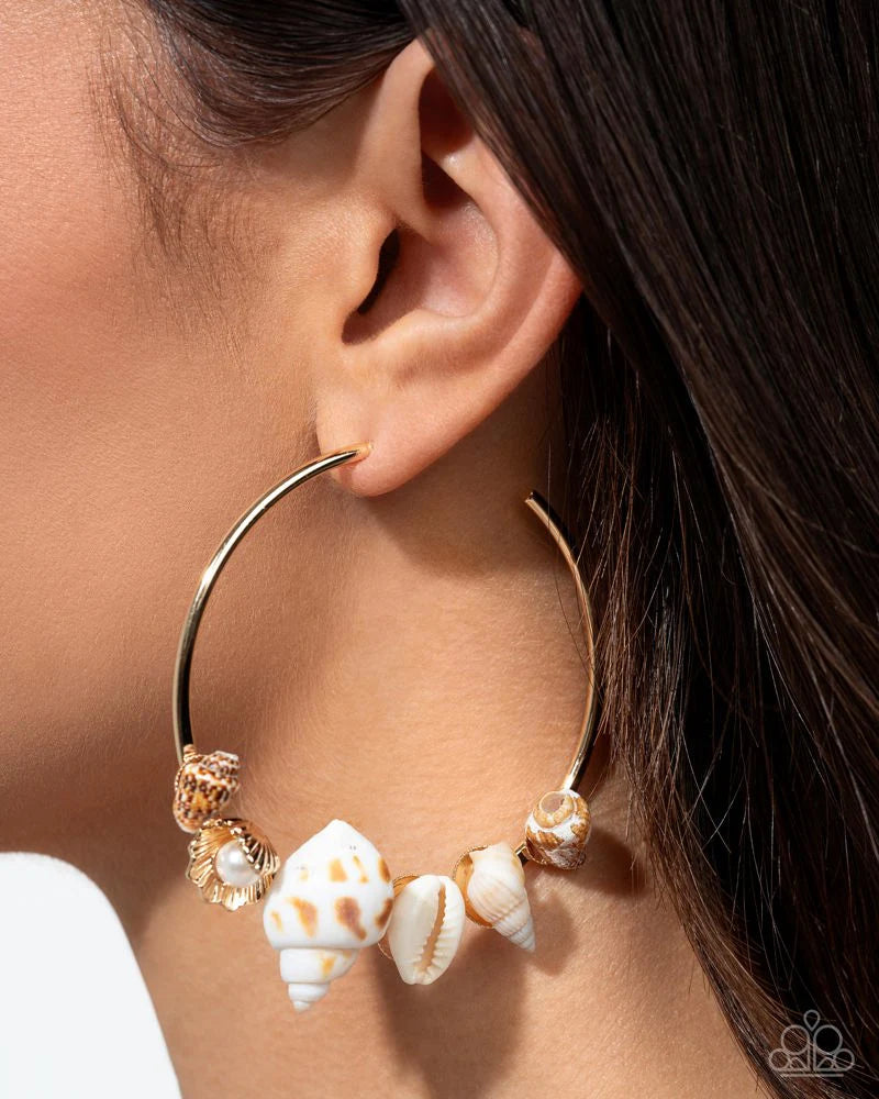 Seashell Sonnet - Gold Hoop Earring (LOP-06-25)