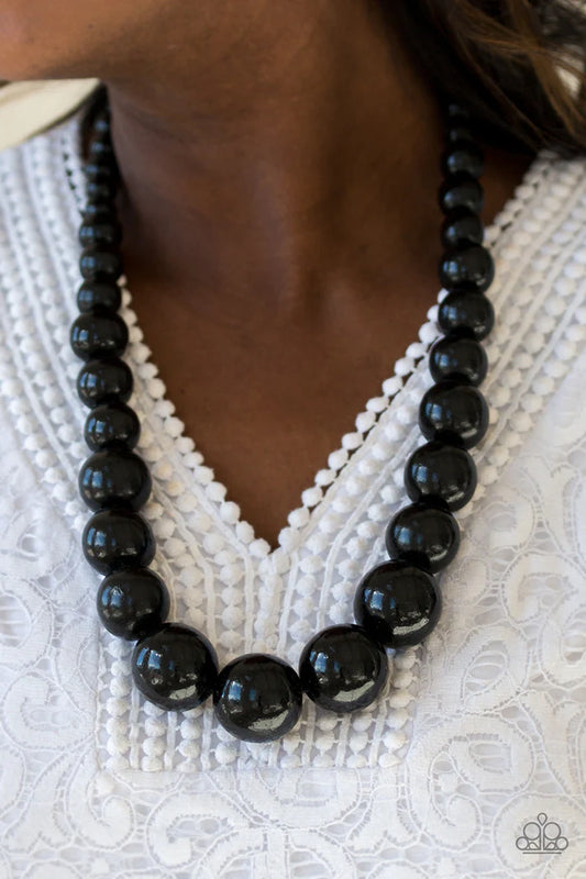 Effortlessly Everglades - Black Wood Necklace