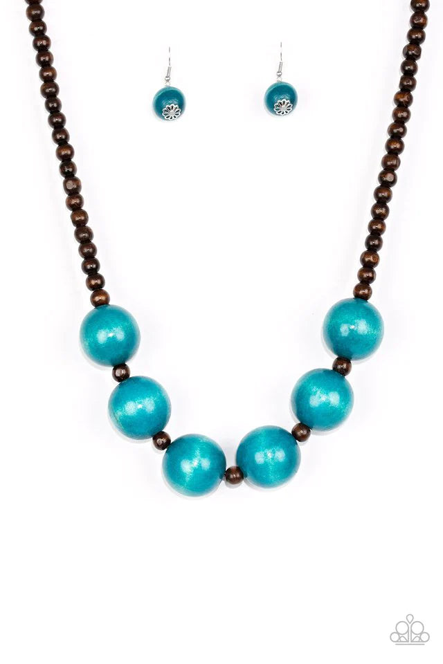 Oh My Miami - Blue Wood Necklace