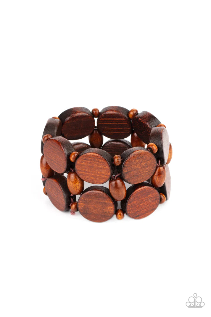 Beach Bravado - Brown Wood Bracelet