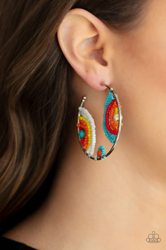 Rainbow Horizons - Multi Seed Bead Earring