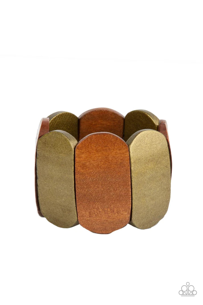 Natural Nirvana - Brass Wood Bracelet