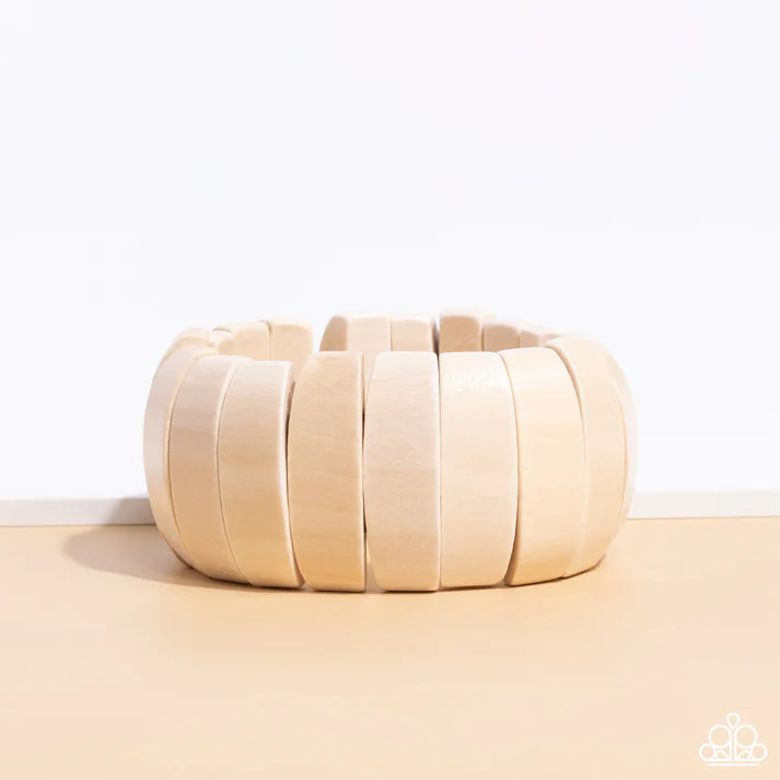 Boardwalk Bonanza - White Wood Bracelet