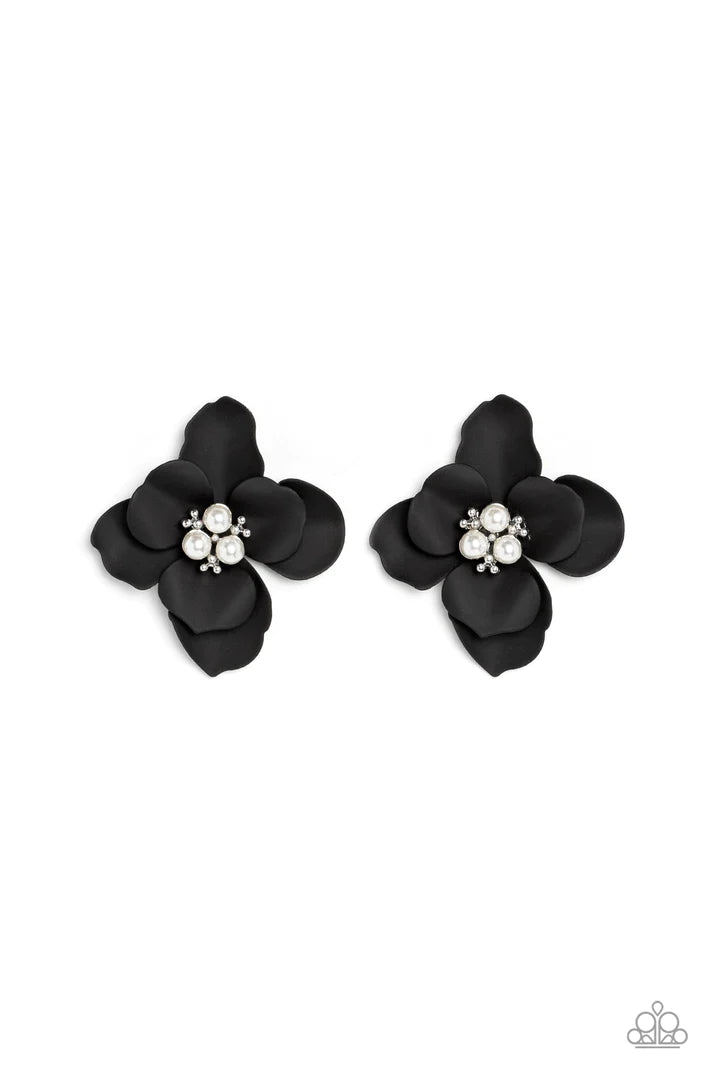 Jovial Jasmine - Black Earring