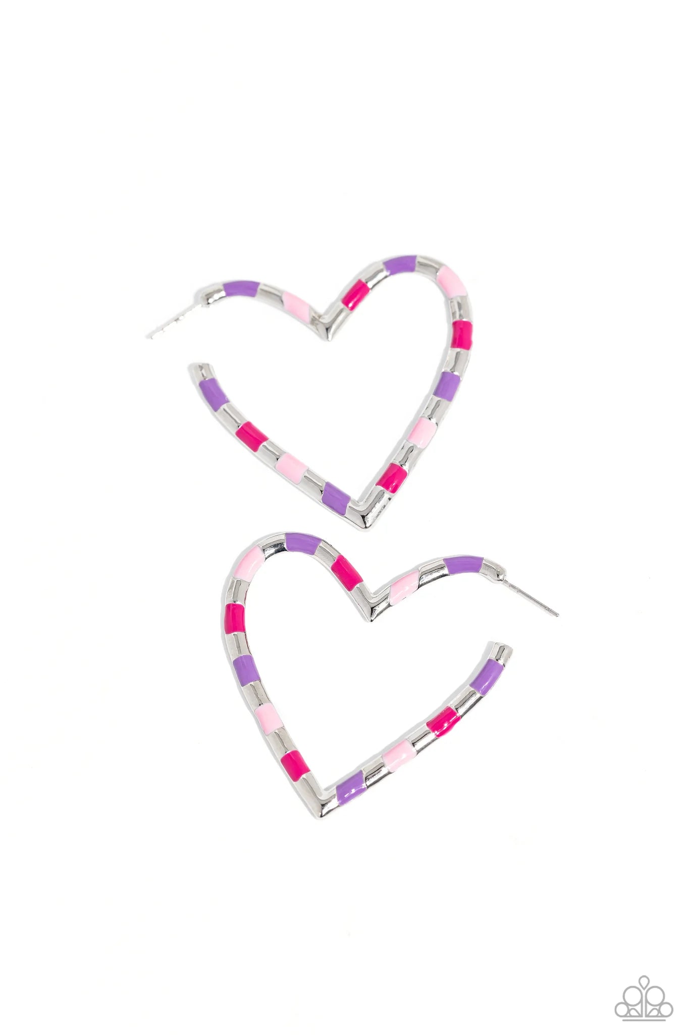 STRIPED SWEETHEARTS" Striped Sweetheart - Pink Earring