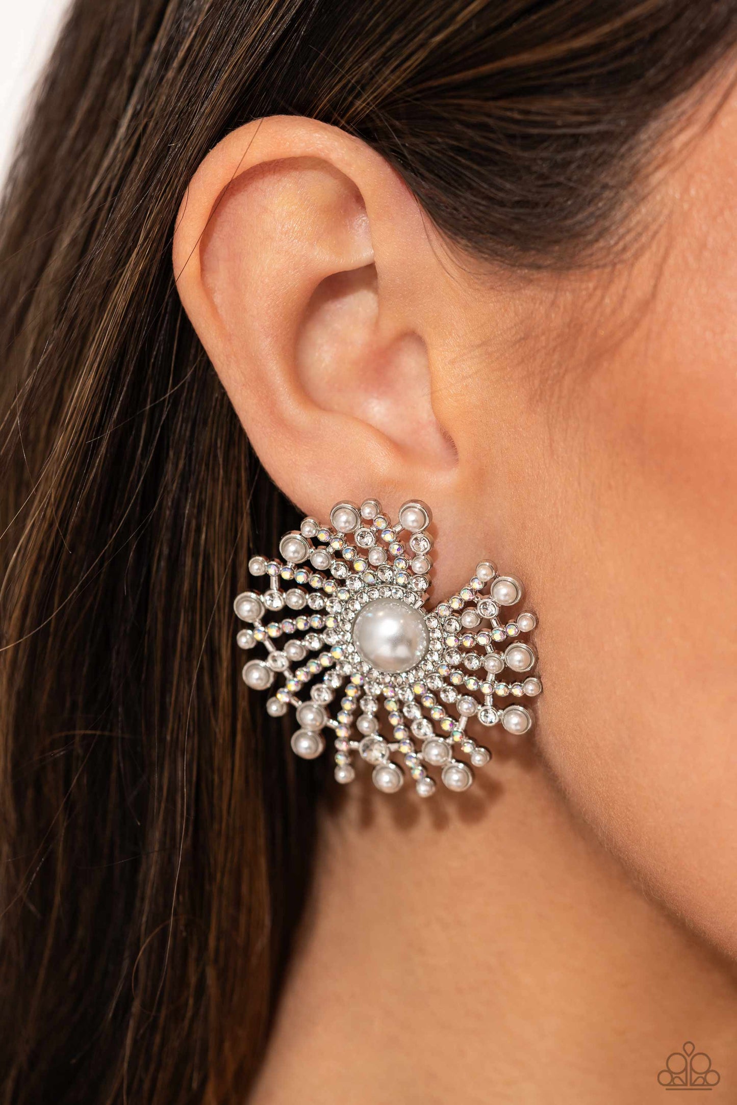 Fancy Fireworks - White Earring (LOP 12-23)