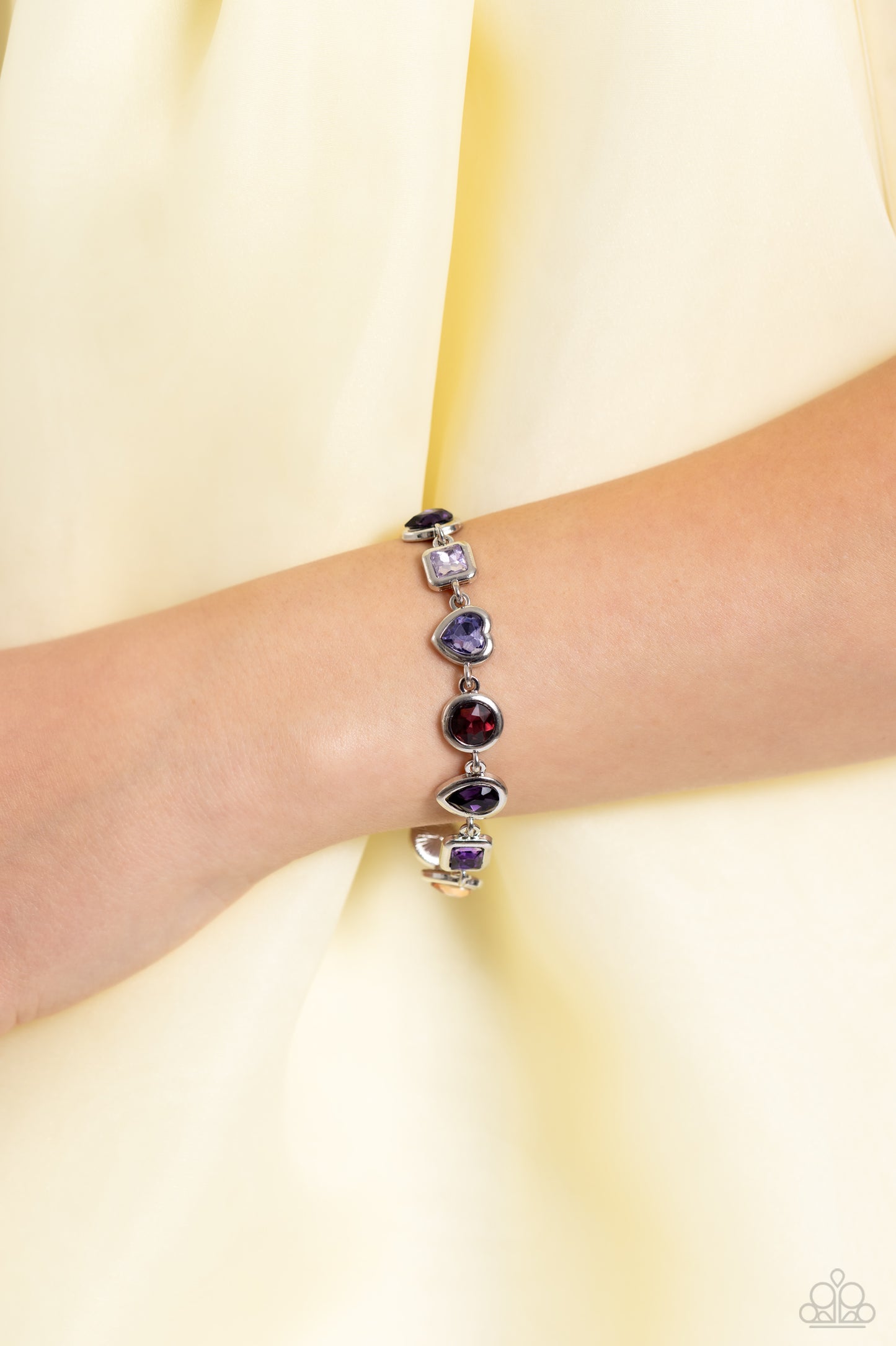 Abstract Admirer - Purple Necklace & Bracelet Set
