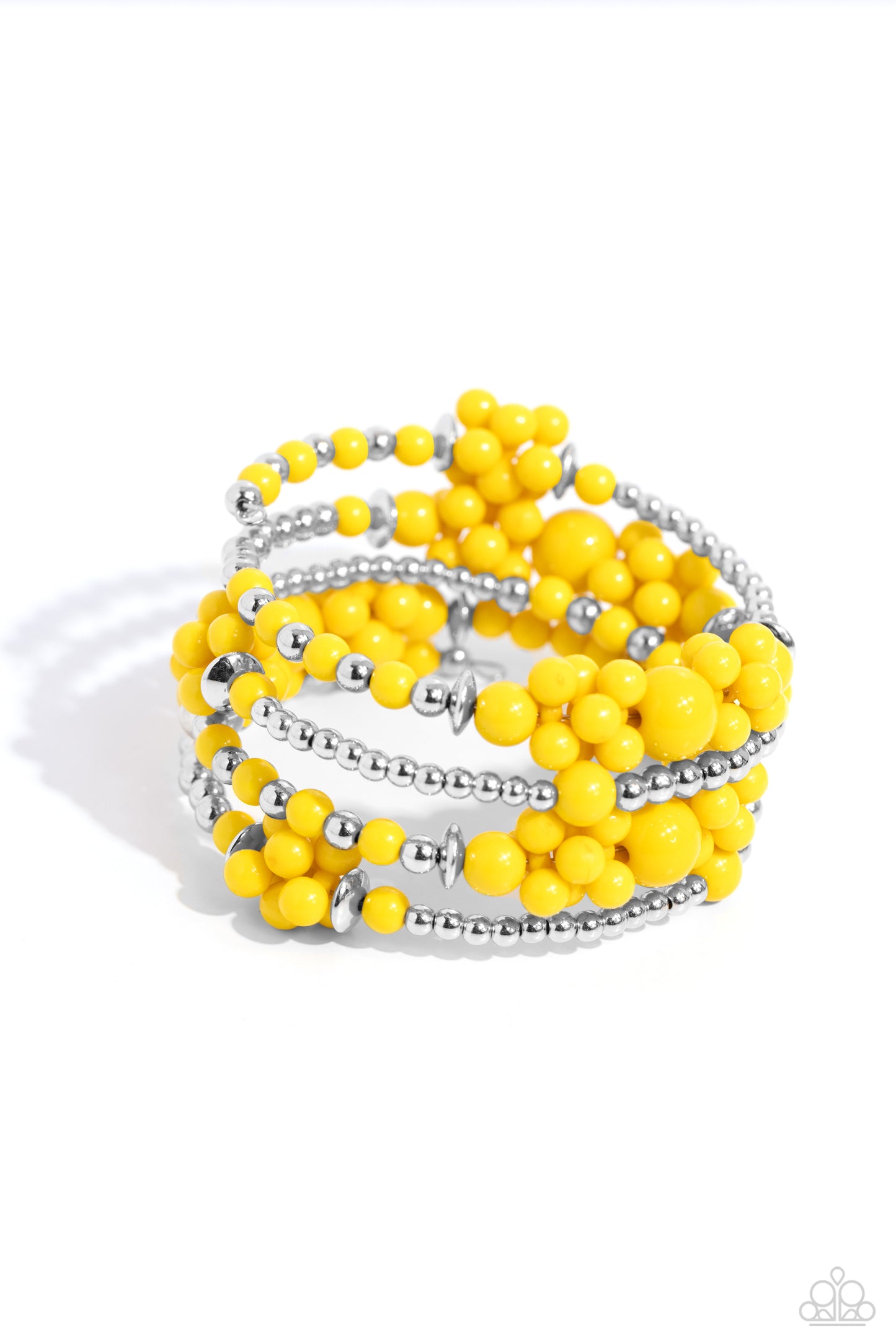 Compelling Clouds - Yellow Coil Bracelet