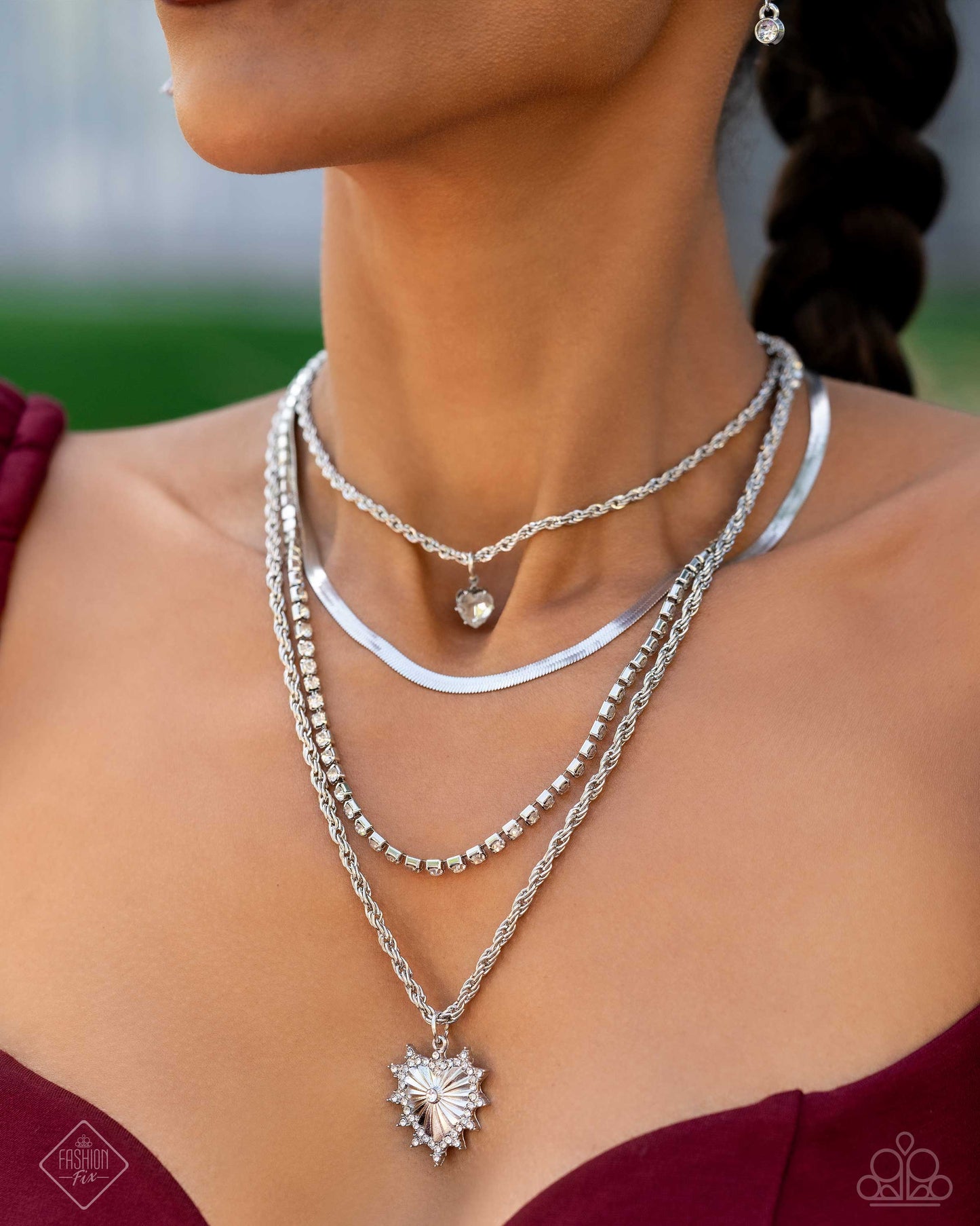 Excessive Embellishment - White Necklace & Bracelet Set