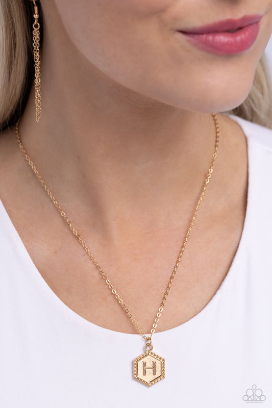 Emblematic Elegance - Gold - H Necklace