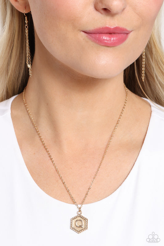 Emblematic Elegance - Gold - Q Necklace
