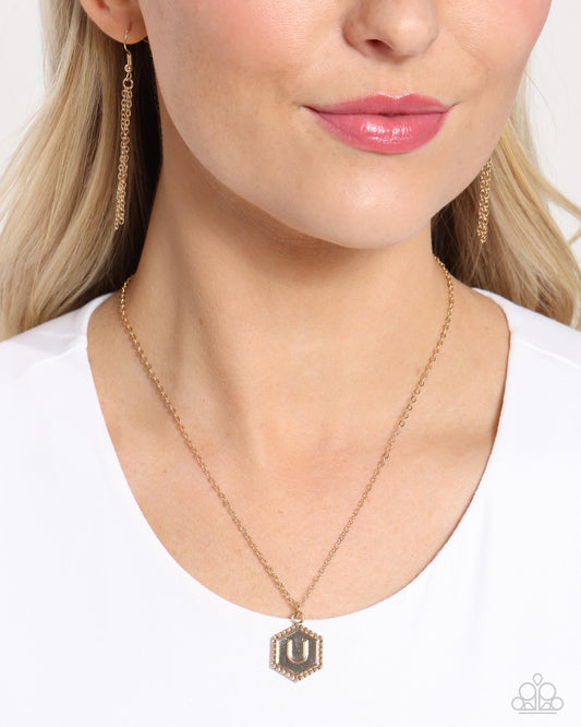 Emblematic Elegance - Gold - U Necklace