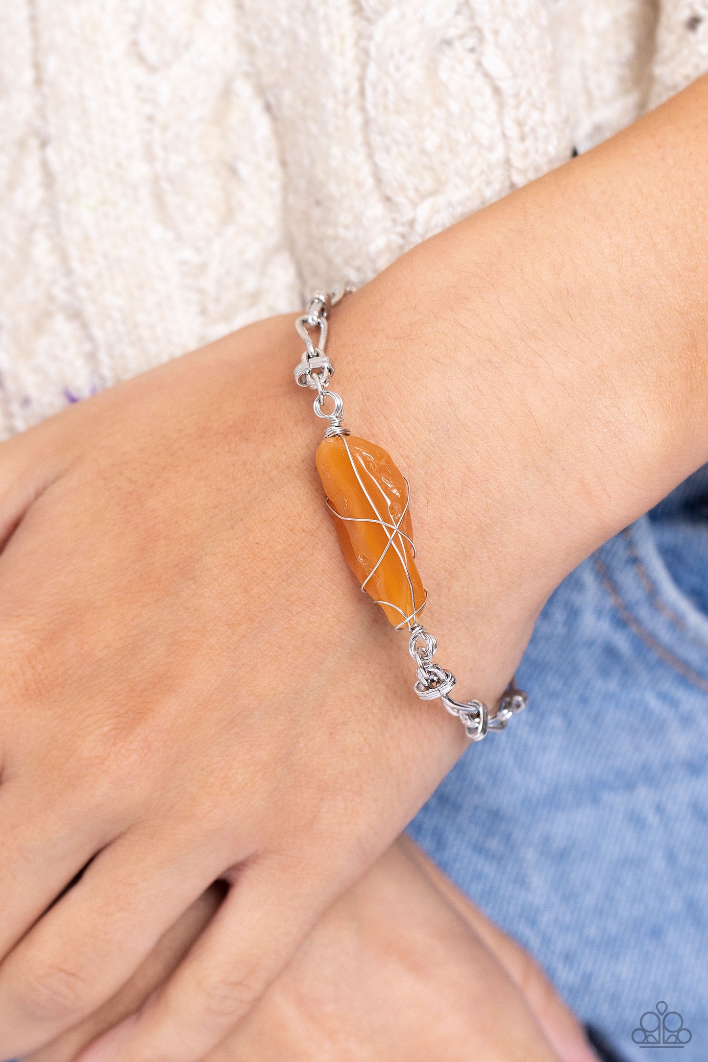 Cavern Class - Orange Necklace & Bracelet Set