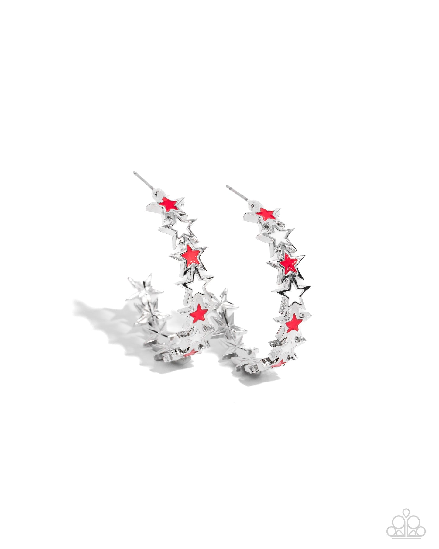 Star Spangled Statement - Red Hoop Earring