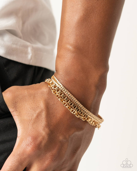 Chain Cabaret - Gold Mens Bracelet