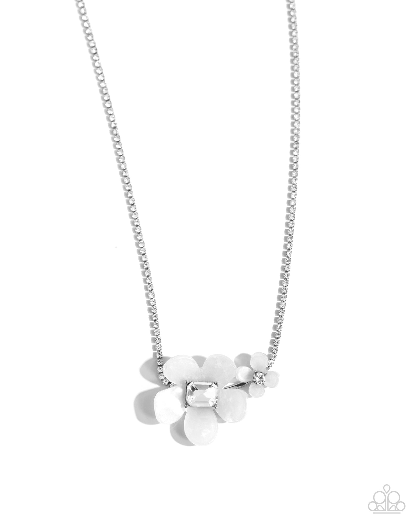 Dainty Deduction - White Necklace & Bracelet Set