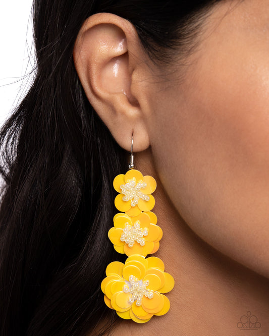 Beaded Bouquet - Yellow Earring