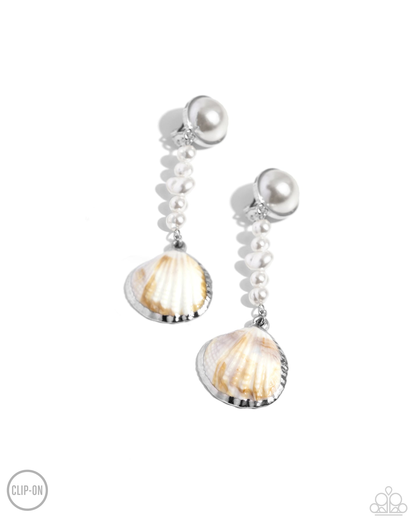 Oceanic Occasion - White Clip On Earring