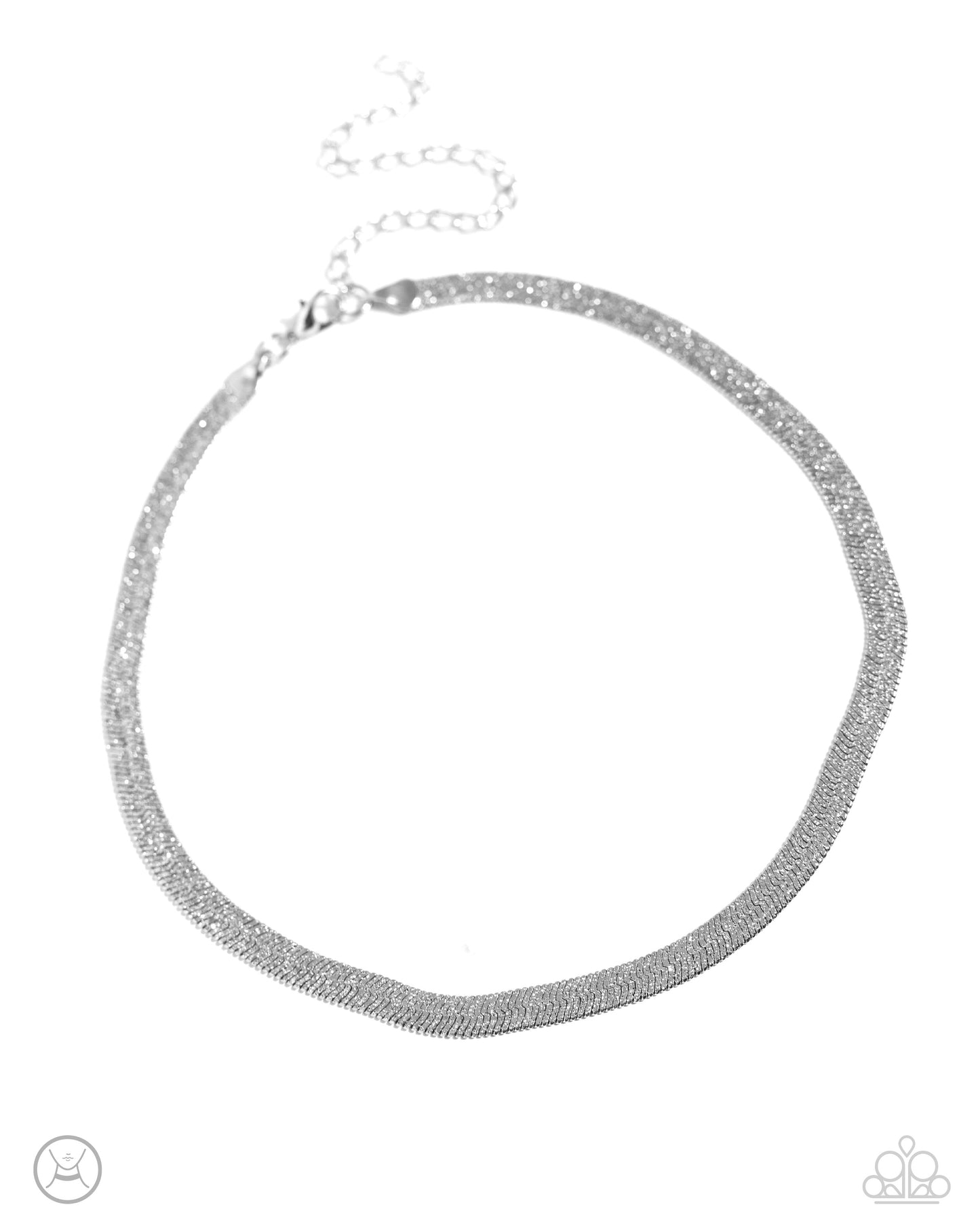 Simply Scintillating - Silver Choker Necklace