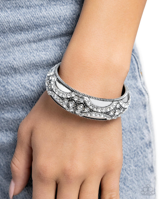 Draped in Decadence - White Bracelet