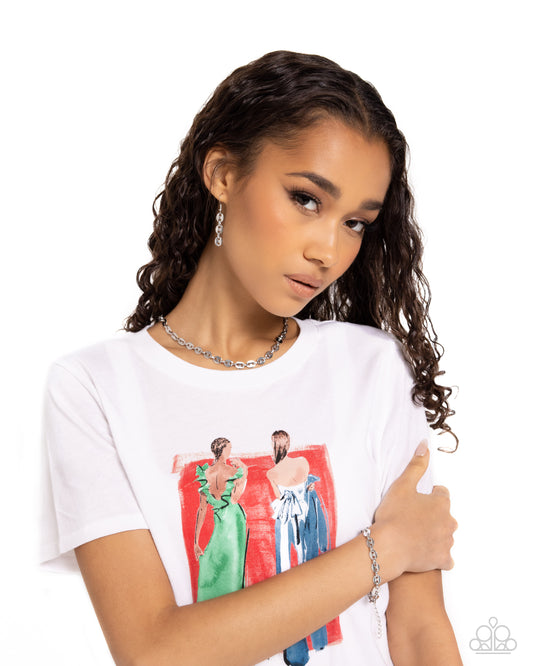 Abstract Advocate - Silver Necklace & Bracelet Set