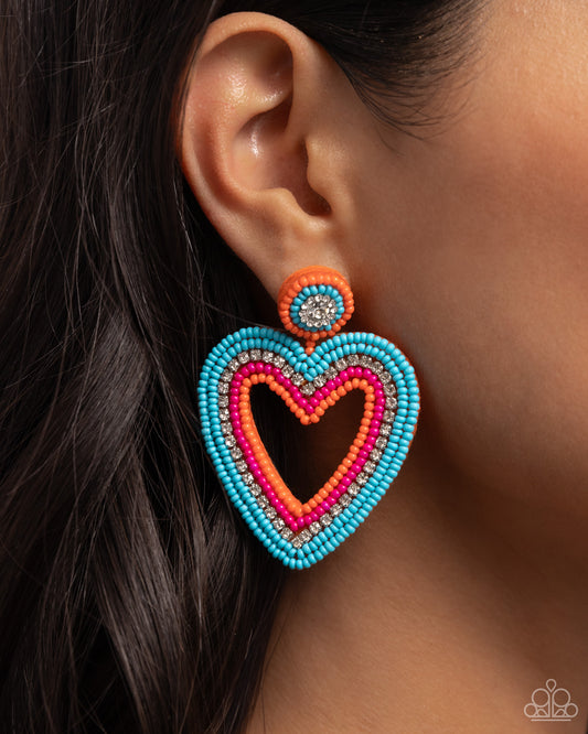 Headfirst Heart - Orange Earring