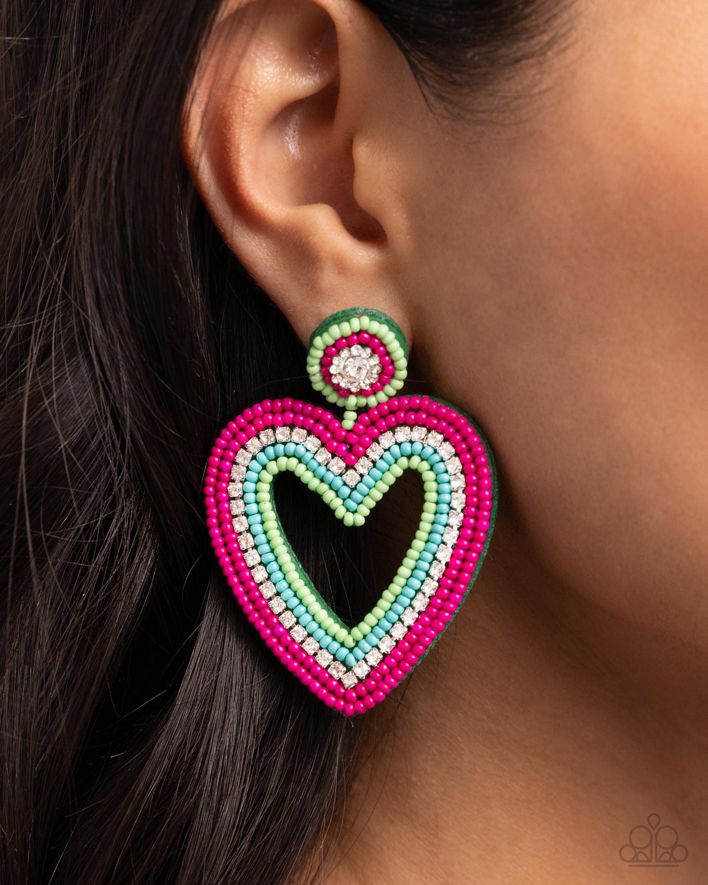 Headfirst Heart - Green Earring