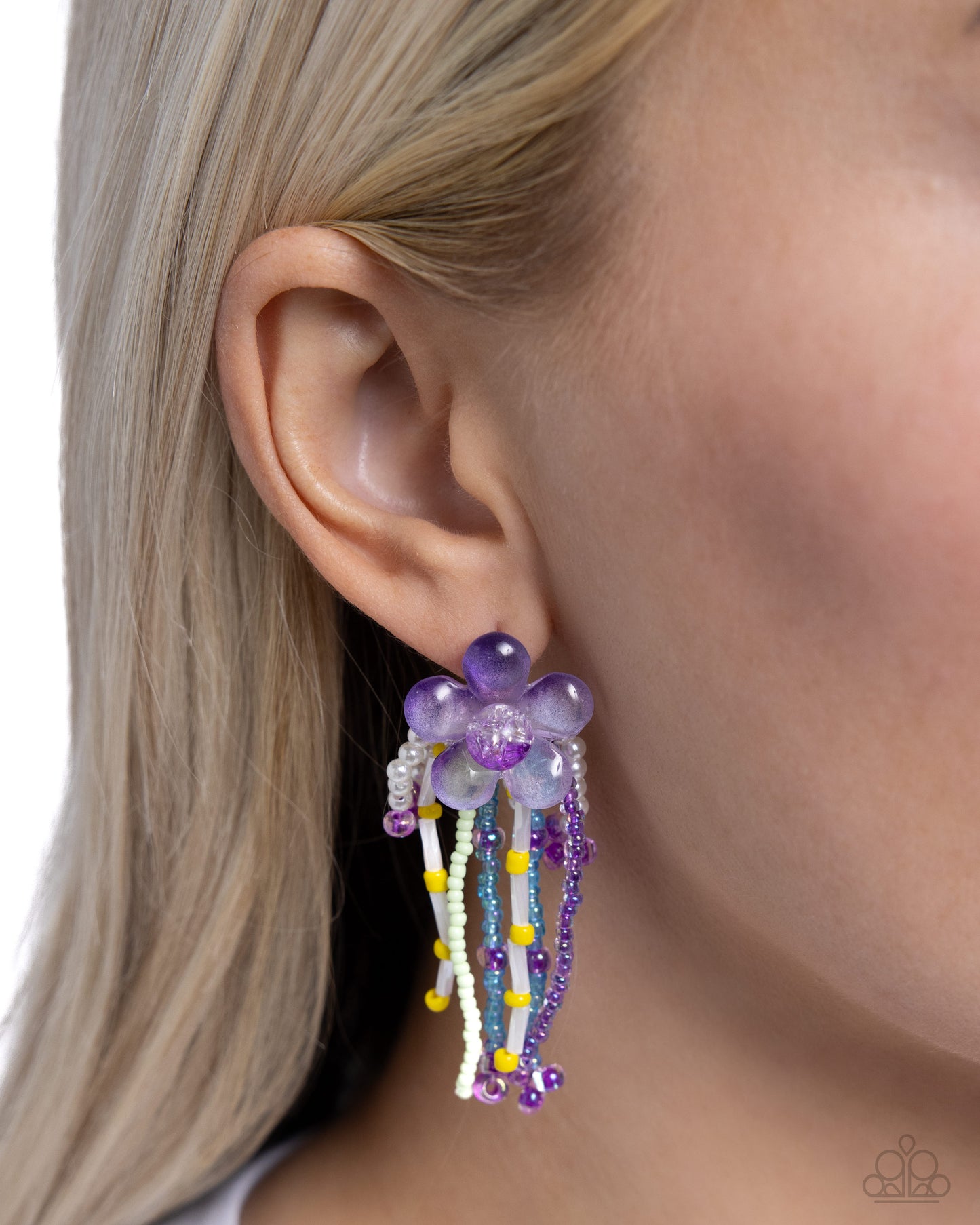 Japanese Blossoms - Purple Seed Bead Earring