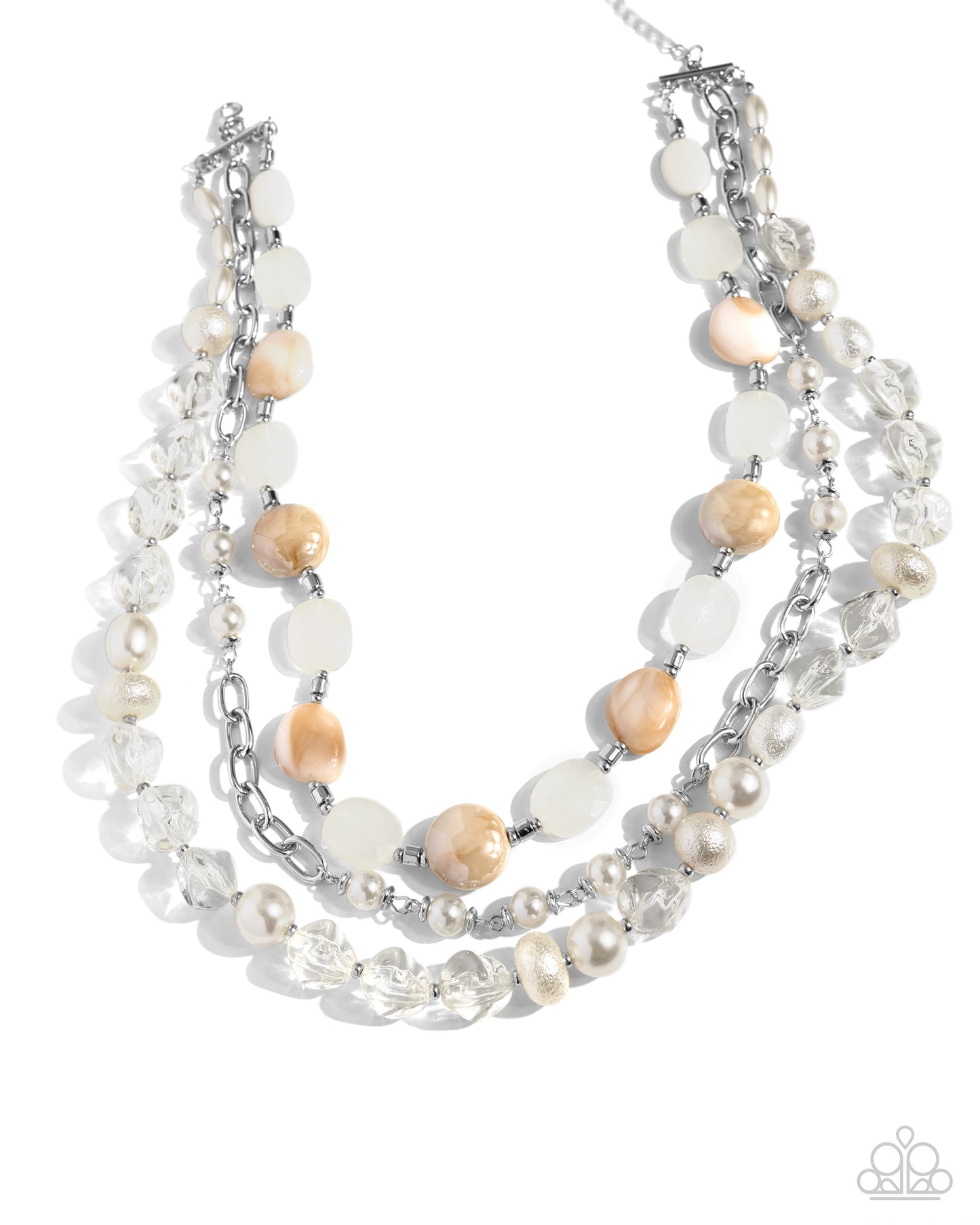 Essential Elegance - White Necklace & Bracelet Set