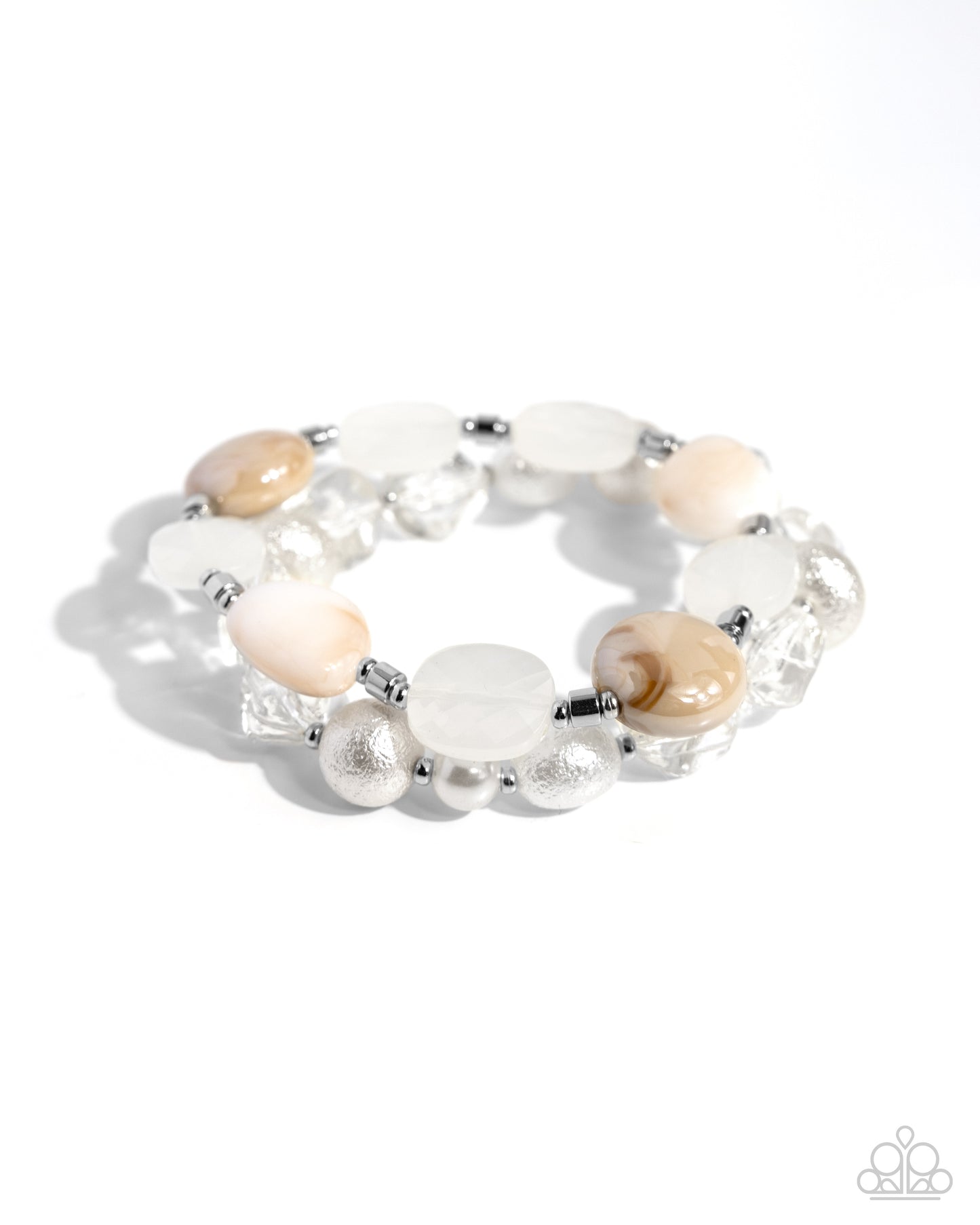 Essential Elegance - White Necklace & Bracelet Set